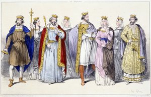I Carolingi: Ugo Capeto, Adelaide, Roberto, Costanza, Enrico I, Anna di Russia, Berta, Filippo I - in "Rois et Reines de France en estampes", Parigi, ed. Swift