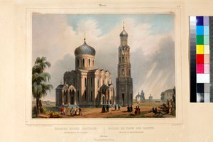 La chiesa di Tutti i Santi a Mosca da Unknown artist