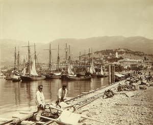 La Costruzione di un Molo a Yalta da Unknown artist
