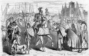 I francesi andarono a Bordeaux il 23 giugno 1451 sotto Carlo VII, la fine della riconquista contro gli inglesi (incisione del XIX secolo) da Unknown artist