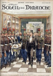 La Rentrée del Parlamento; il signor Paul Deschanel (1855-1922), Presidente della Camera dei Deputati, assiste alla seduta. Incisione in "Le soleil-du-dimanche", 19 novembre da Unknown artist