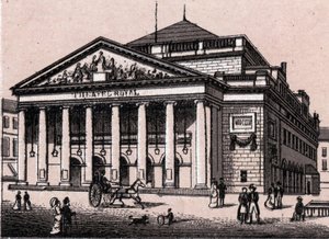 Il Teatro Reale a Bruxelles in Belgio in "Il mondo illustra 168 vedute" da Unknown artist