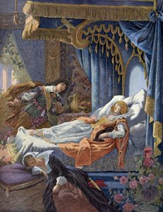 La Bella Addormentata di Perrault. Cromolitografia XIX secolo