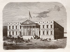 Il Parlamento Spagnolo (Congresso dei Deputati), Madrid. Incisione del XIX secolo da Unknown artist