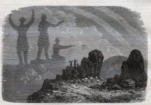Lo Spettro del Brocken nelle Montagne Harz - spettro del Brocken - incisione del 1877 da Unknown artist