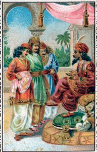 Il sultano e i suoi figli. Storia del principe Ahmed e della fata Paris-Banou. Racconto delle 1001 notti. Cromolitografia della fine del XIX secolo. da Unknown artist