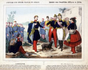 Le avventure di un ufficiale francese in Africa. Il giovane ufficiale, capo di un posto attaccato dagli arabi, fu disarmato e portato in arresto davanti a un consiglio di guerra.