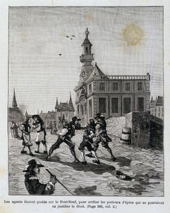 Gli agenti erano di stanza sul Pont Neuf, per fermare coloro che non potevano giustificare il loro diritto da Unknown artist