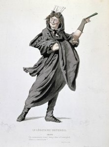 Il personaggio di Crispin in "Il legatario universale" (1708) di Jean François Regnard (1655 - 1709). Incisione del XIX secolo. da Unknown artist