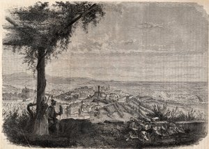 La città di Bergamo intorno al 1858 - incisione da Unknown artist