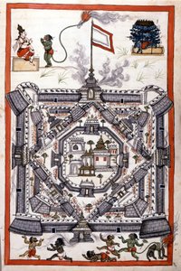 La città di Lanka (Ceylon) in un manoscritto cartaceo del XVII secolo da Unknown artist