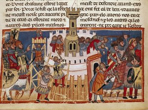 La costruzione di una fortezza (miniatura) da Unknown artist