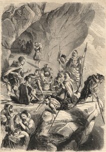 I falsari di Cabilia nel 1857. (falsificazione). Incisione in “Le Monde illustre” del 1857. Collezione privata da Unknown artist