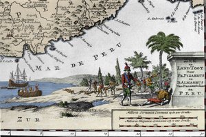 Lo sbarco dei conquistadores spagnoli Francisco Pizarro (Francois Pizarre)