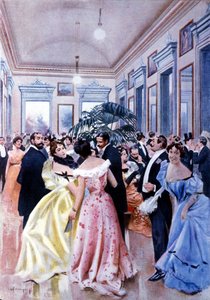 Il foyer del teatro della Scala (Teatro alla Scala) a Milano. 1890 da Unknown artist