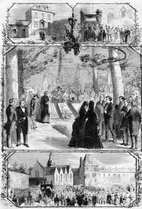 Il funerale di Alexandre Dumas padre (1802-1870) a Villers Cotterets (Villers-Cotterets). Incisione in "L