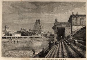 Il ghat o stagno sacro della Pagoda di Chillambaran, situato sul Golfo del Bengala, vicino a Pondicherry (India) da Unknown artist