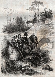 Il gigante Erifile sconfitto da Ruggero - incisione del 1851 da 