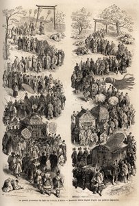 La grande processione del Mikado (Imperatore del Giappone), al dairi, l