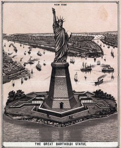 La grande statua di Bartholdi a New York, USA in 