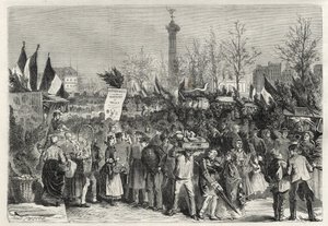 La fiera del prosciutto al Boulevard Bourdon a Parigi (Place de la Bastille) - 1868 da Unknown artist