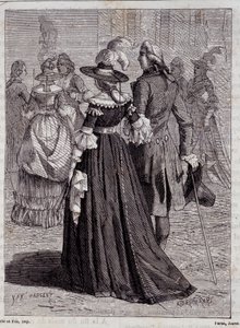Il cappello fulmine delle signore di Parigi nel 1778 - in "Le meraviglie della scienza" di Louis Figuier da Unknown artist