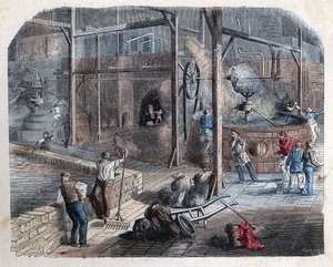 La fabbricazione della birra. Illustrazione del XIX secolo. Collezione Bianchetti