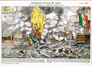 La battaglia navale di Lissa (Mar Adriatico), 20 luglio da Unknown artist