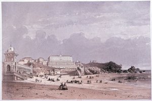 I nuovi bagni della costa dei folli e il casinò a Biarritz, sd. XIX secolo da Unknown artist