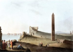 Gli obelischi ad Alessandria, chiamati gli aghi di Cleopatra - in "Vedute in Egitto" da Unknown artist