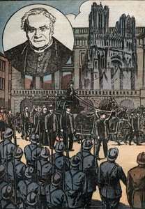 I funerali del cardinale Lucon (1842-1930), arcivescovo di Reims, celebrati nella Cattedrale Notre Dame di Reims (Marna) - I funerali del cardinale Louis Joseph Lucon (1842-1930), arcivescovo di Reims, celebrati nella Cattedrale Notre Dame di Reims da Unknown Artist