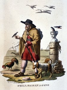 Il pellegrinaggio: un pellegrino sulla strada per Santiago de Compostela da Unknown artist