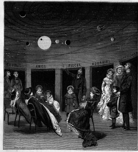 Il planetario di N. Perini, astronomo italiano. Incisione in "La Nature: revue des sciences et de leurs applications aux arts et a l