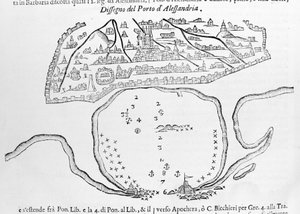 Il porto di Alessandria. Disegno del XVII secolo da Unknown artist