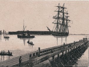 Il porto della città di Calais in "Il mondo illustra 168 vedute" da Unknown artist