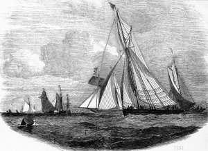 Le regate di Cowes nel 1851 - incisione, Bibl. des Arts deco da Unknown artist