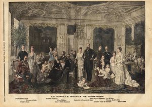 La famiglia reale di Danimarca, seduti al centro, la regina Luisa d