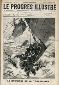 Il naufragio del Transatlantico "Burgundy". Incisione in "Le progrès illustré" del luglio 1898