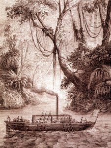 Il battello a vapore di John Fitch, inventore americano, sul fiume Delaware intorno al 1791 da Unknown artist