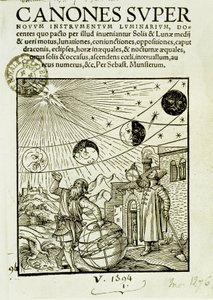 I movimenti del sole e della luna osservati dagli astronomi - frontespizio del libro "Super Canones" da Unknown artist