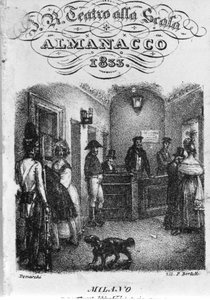 La biglietteria del Teatro alla Scala, almanacco del 1833