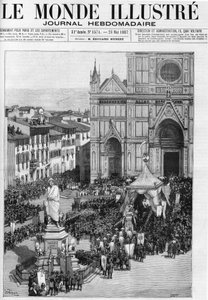 La traslazione delle spoglie di Gioacchino Rossini nella Chiesa di Santa Croce a Firenze (Italia), in "Il Mondo Illustre" 1887 da Unknown artist