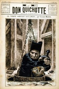La verità esce da un pozzo - in Le Don Quixote del 27/10/1882 da Unknown artist