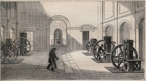 Pressa monetaria Thonnelier alla Zecca di Parigi - incisione del 1877 da Unknown artist