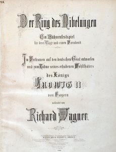 Pagina del titolo della partitura musicale di Der Ring des Nibelungen di Wagner