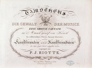 Pagina del titolo della partitura musicale di Timotheus di G F Handel (1812) da Unknown artist