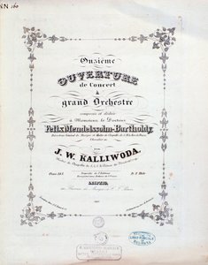 Pagina del titolo della partitura musicale di ouverture n.11 di Kalliwoda