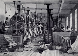 Fabbrica di tabacco, lavanderia e raschiatura del tabacco da Unknown artist