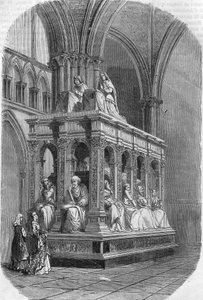 Tomba di Luigi XII re di Francia (1462-1515) e Anna di Bretagna (1477-1514). Incisione del XIX secolo. da Unknown artist