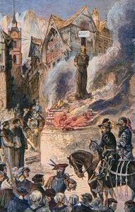 Tortura di Michel Servet a Ginevra (1511-1553) - incisione
